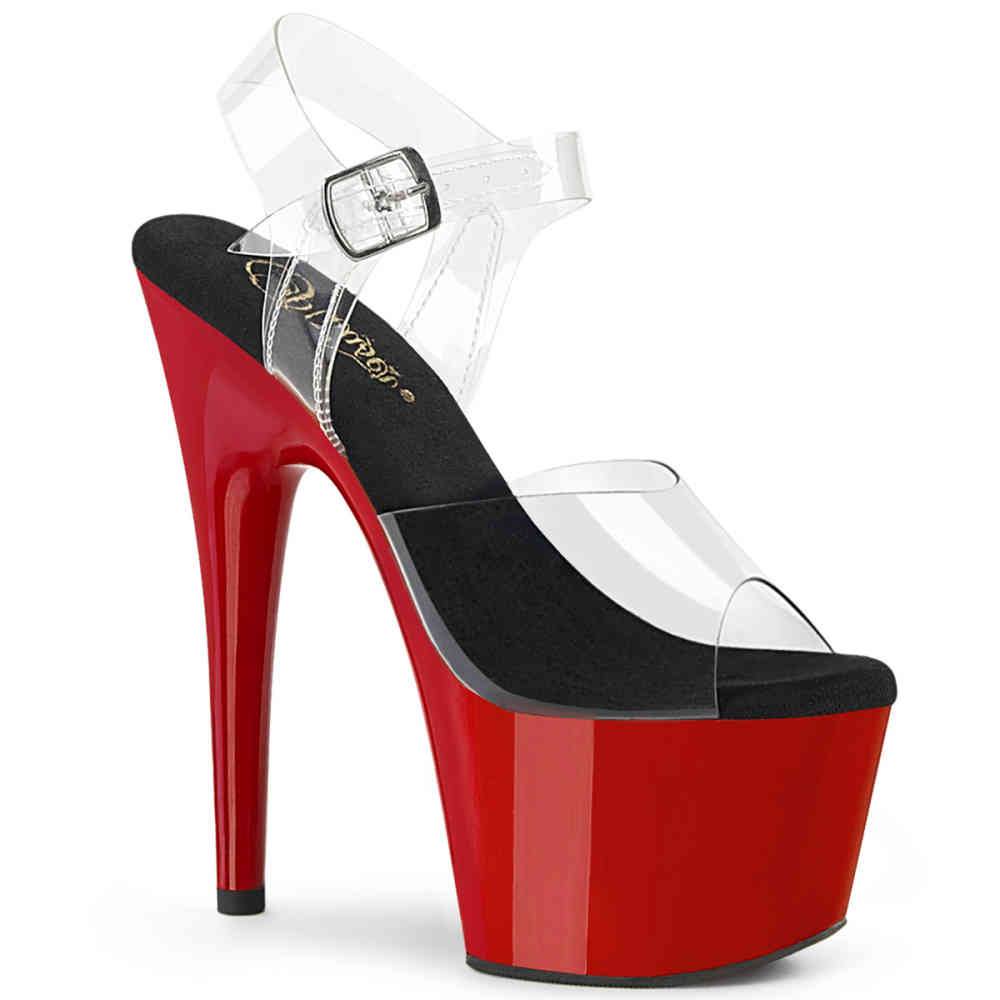 Pleaser - ADORE708 Sandale à bride à la cheville - Transparent/Noir Product image